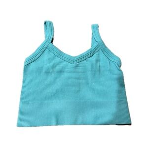 Turquoise Ribbed Tank Top
